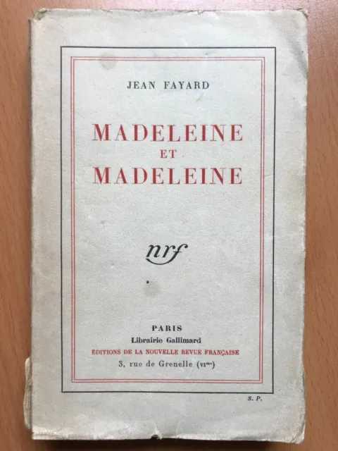 Madeleine et Madeleine - Jean Fayard - Envoi autographe - Service presse - 1928