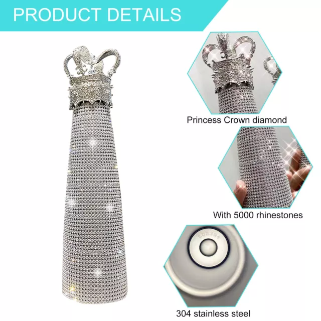 fr 500ml Water Bottle 304 Stainless Steel Crown Thermos Mug Portable Gift for Ad