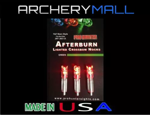 3 Red Afterburn Crossbow Arrows Lighted Nocks Half Moon .297-302 I.d.