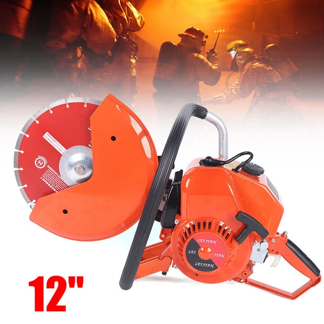 12 in Wet / Dry Concrete Saw Cutter Gas Powered Cutter Circular Saw 4500W 95CC