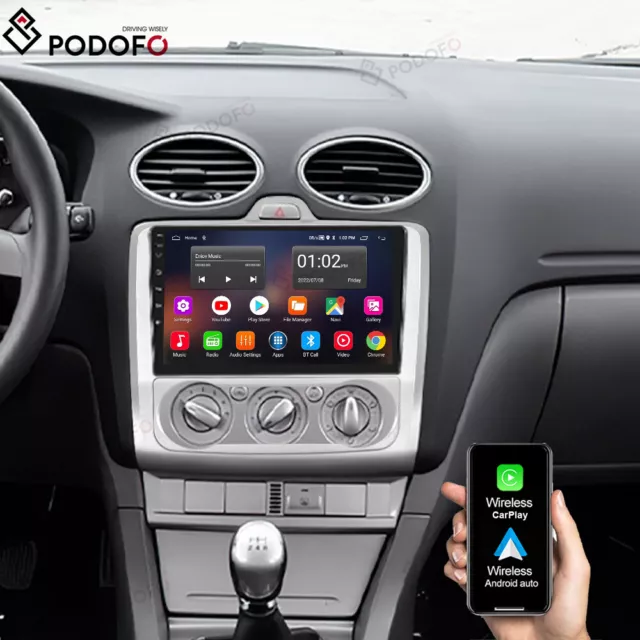 For Ford Focus 2004-2011 9'' Android 13 Car Stereo Radio GPS NAV WiFi Bluetooth