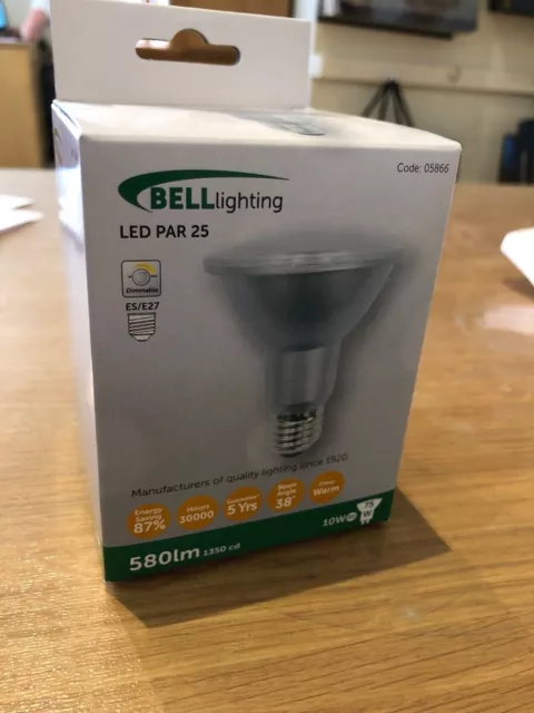 6 x Bell LED Reflector Light Bulbs 10W=75W PAR25 ES E27 Dimmable Lamp Warm White