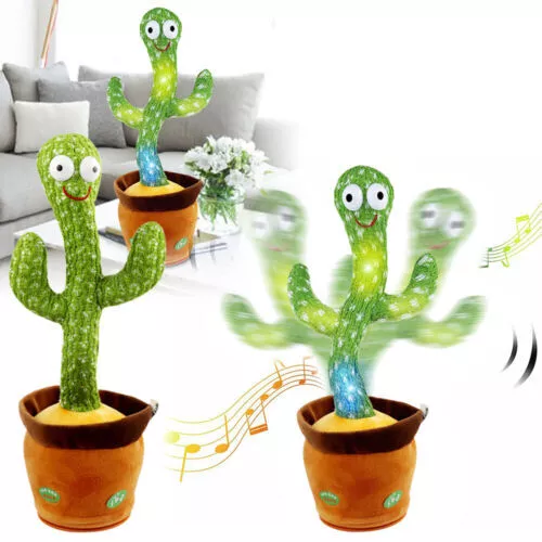 UK Dancing Cactus Plush Toy Can Singing & Recording To Learn Talking Kids Gift