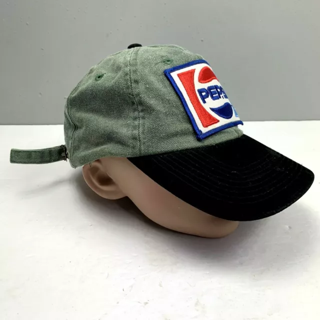 Toppers Pepsi Strapback Hat Gray Black Suede Embroidered Logo Spellout Patch