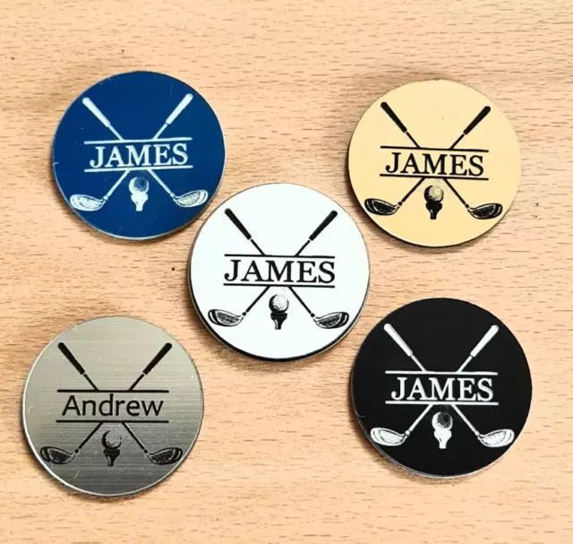 Personalised Custom Monogram Name Golf Ball Marker Birthday Father's Day Gift