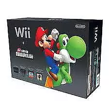 Nintendo Wii Black Console System New Super Mario Bros Bundle.  No box included.
