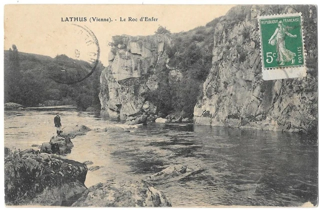 LATHUS 86 Vienne Le Roc d'Enfer Nvelle-Aquitaine CPA animée écrite Mr Doré~1910