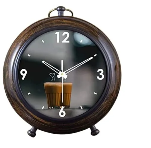 Table Clock Antique Style Wooden 5 inch dial 4 inch Brown|Office & Home Decor