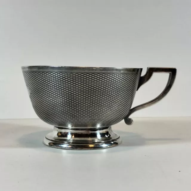 Antique Berndorf Alpacca Silber guilloche style silver cup and saucer c.1880 2