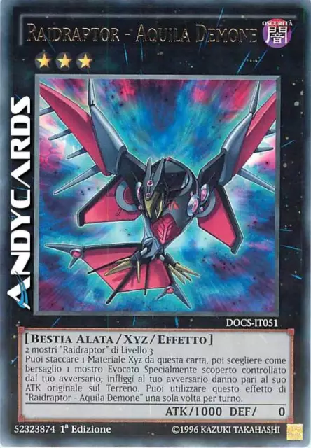 RAIDRAPTOR - AQUILA DEMONE (Raidraptor - Fiend Eagle) • Rara • DOCS IT051 YUGIOH