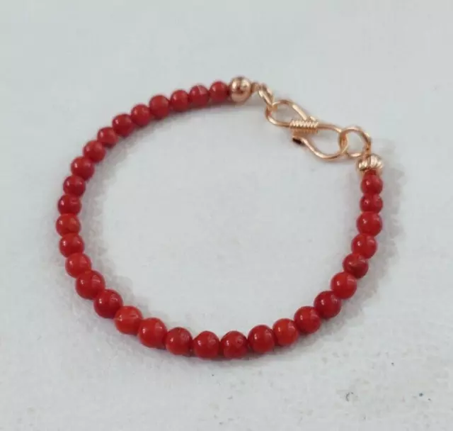 Bracciale con perline di corallo rosso naturale italiano Bracciale con... 3