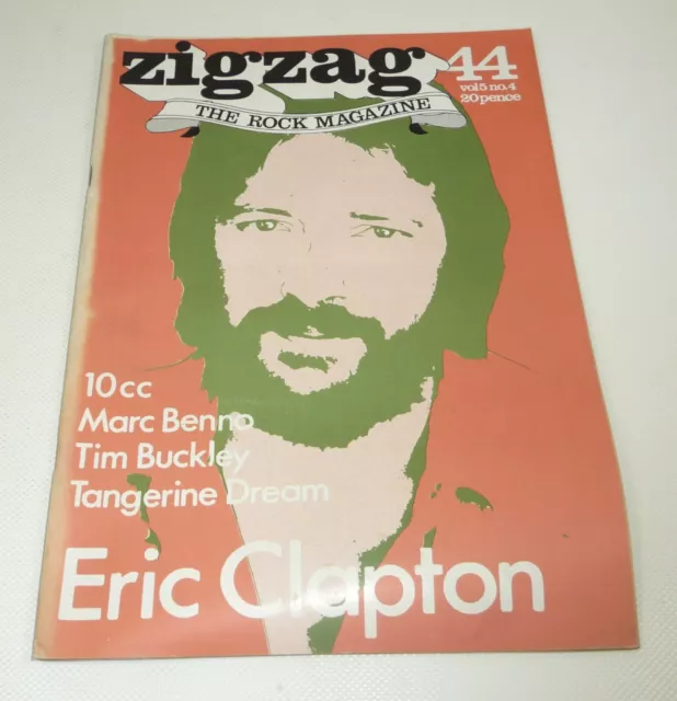 ZIGZAG # 44 Aug. 1974 Vol 5 # 4 UK Rock Magazine ERIC CLAPTON / TANGERINE DREAM