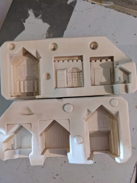 Miniature Village Houses Vintage Slip Casting Ceramic Mold