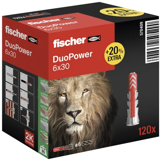 fischer DuoPower scatola promozionale leone 2 componenti tasselli universali pacchetto vantaggi