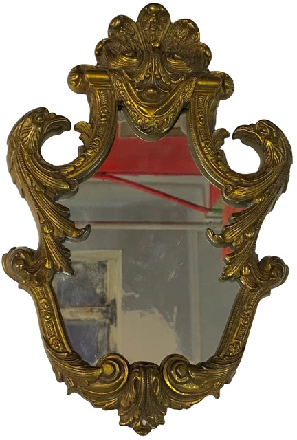 Antiguo espejo, cornucopia de bronce Napoleón III, Imperio. 35x23x4