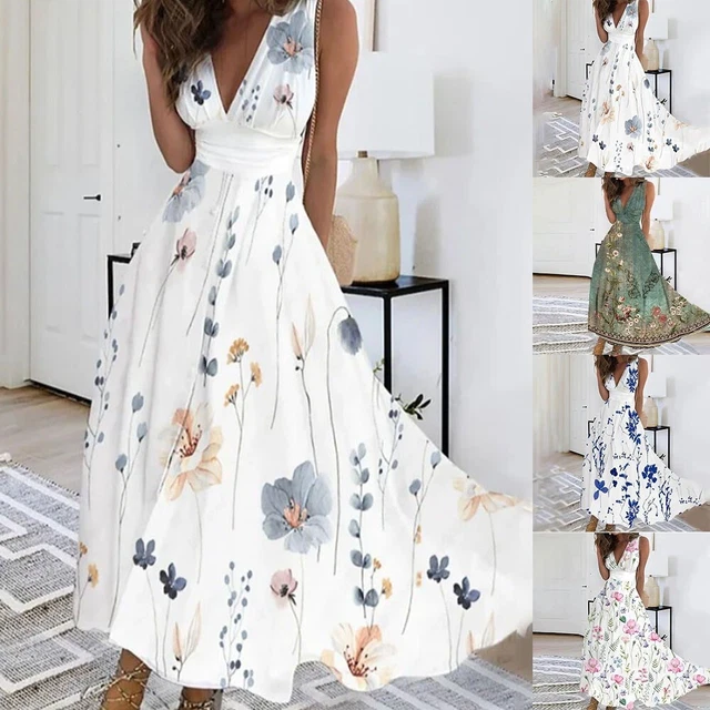 Robe Balançoire H&M En Coton Bio Crème - Sans Manches Avec Détails Fleurs - Taille 4 - Occasion Très Bon État