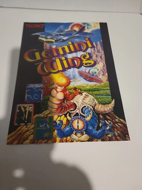 Flyer  TECMO,GEMINI WING 1987  Arcade Video Game advertisement original see pic