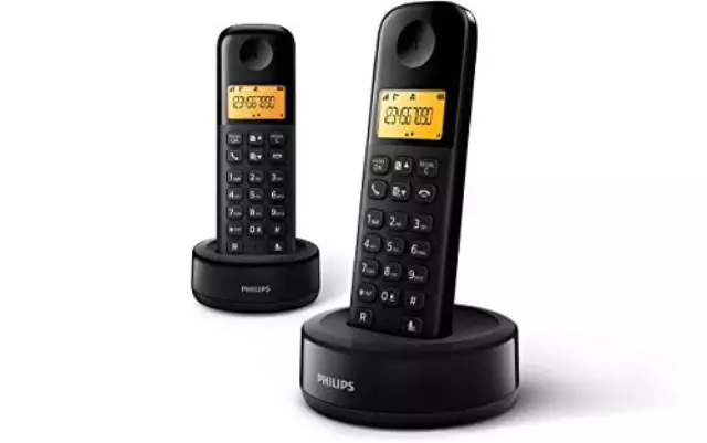 Philips D1602B / 01- Telefono cordless DECT con 2 ricevitori, ampio display (4,1