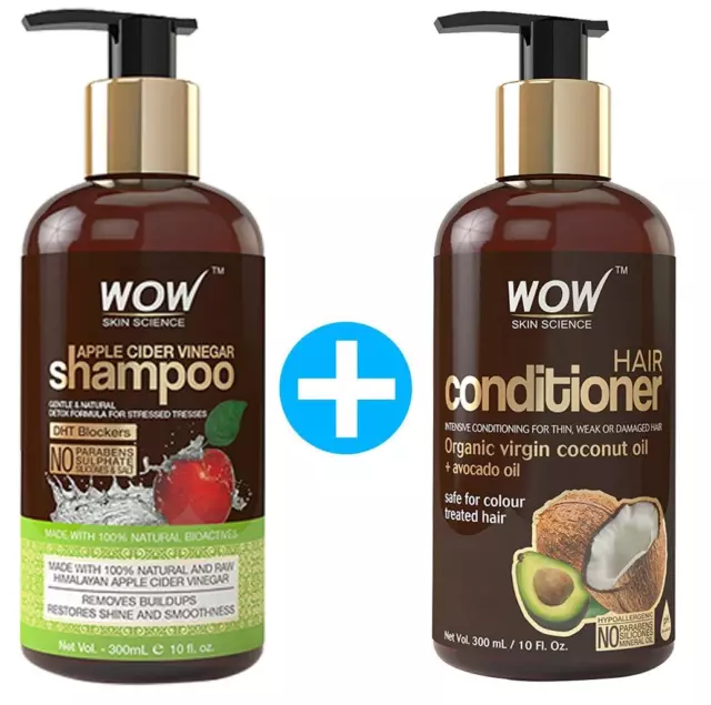 WOW Apple Cider Vinegar Shampoo Twosome No Parabens & Sulphates Hair Care-600 Ml