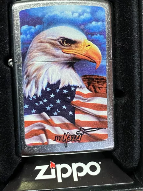 New in BOX  ZIPPO Cigarette Ligher ~ Unfired ~ Mazzi Frerdom AMERICAN EAGLE
