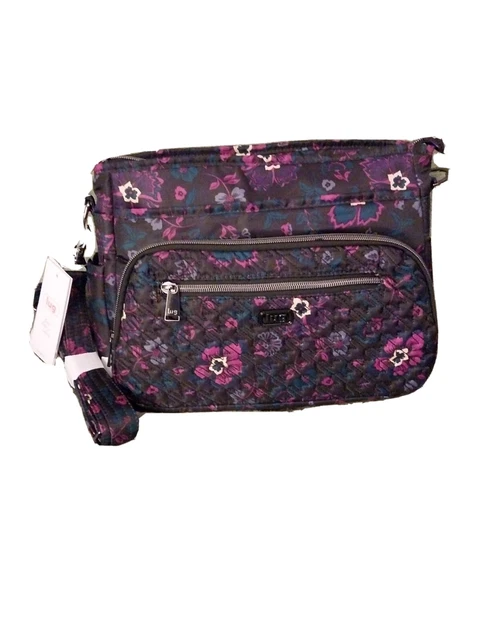 Lug Medium Crossbody with RFID Shimmy SE Boho Floral Black