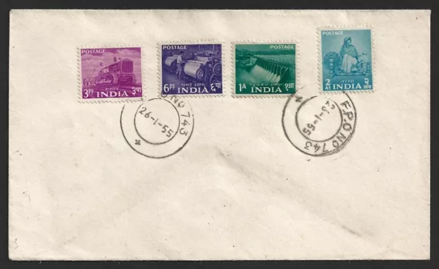 (AOP) India 1955 FPO 743 UN Force in Hanoi, Vietnam cover