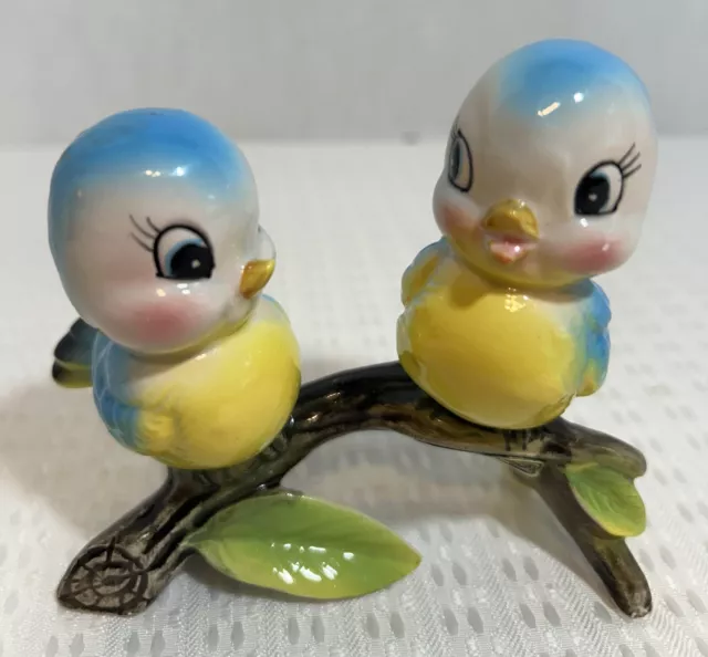 Vintage Norcrest Blue Birds On Branch Figure Japan