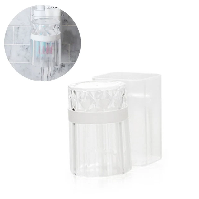Soporte para cepillo de dientes con taza taza individual montada en la pared