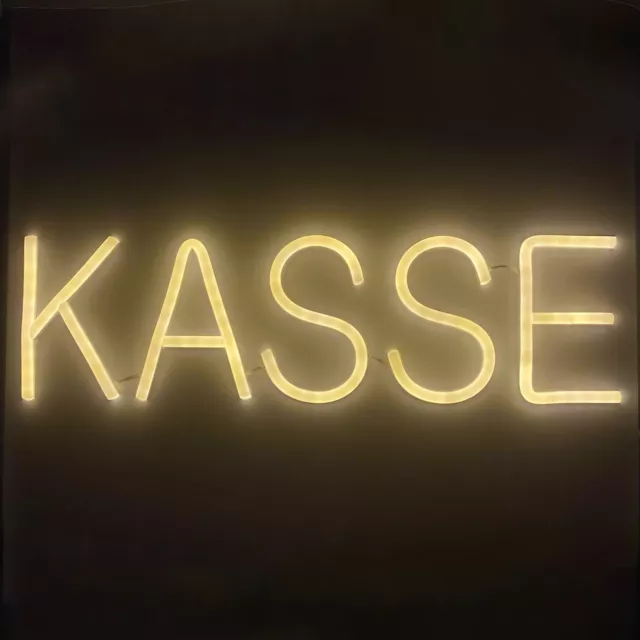 Neon LED KASSE Schild Licht Deko Lampe Party Beleuchtung Laden Shop Reklame Bar