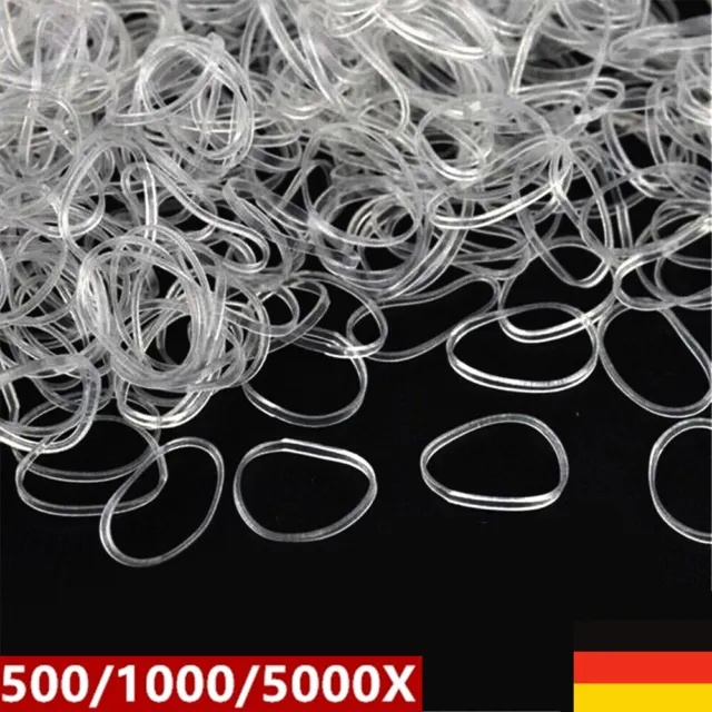 5000X Elastische Gummi Durchsichtige Haargummis Band Seile Pferdeschwanz Halter 2