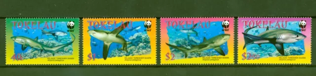 Tokelau 2002 - WWF Naturschutz - Haie - Pazifischer Fuchshai - Nr. 322-25 **