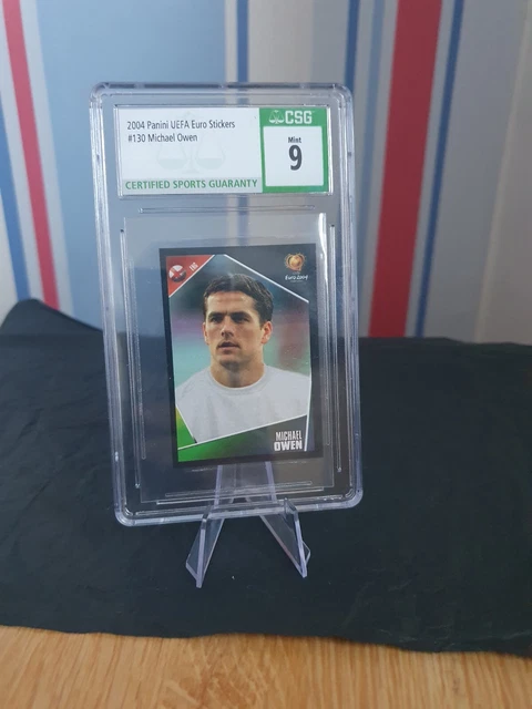 Panini Euro 2004 Portugal sticker #130 Michael Owen Graded CSG MINT 9 England