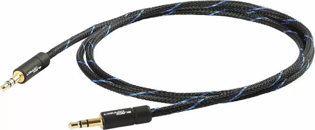 Black Connect HiFi hochwertiges Klinke/Klinke MKII Kabel, 0,5m/1m/1,5m/2,5m/3,5m