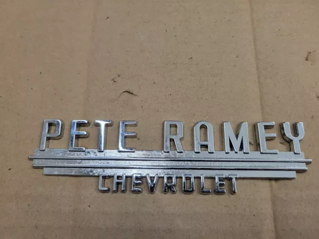 Pete Ramey Chevy Princeton West Virginia Metal Car Dealership Emblem Badge Logo
