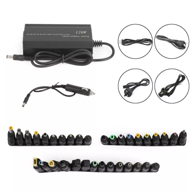 120W Car Home 34 Tips Power Supply Adapter Charger for Laptop Notebook TG