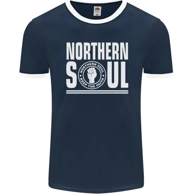 T-shirt Ringer da uomo Northern Soul Keep the Faith fotol 2