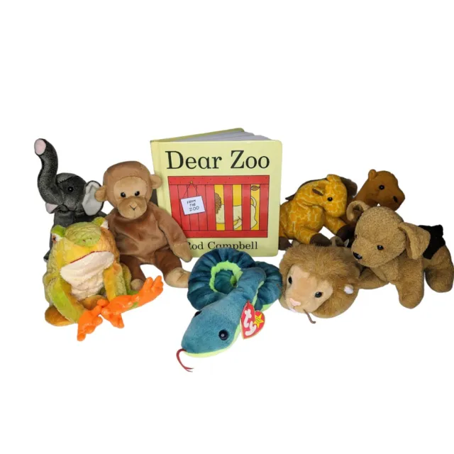 Dear Zoo Story Sack Contents - Book + Animals TY Beanie Babies