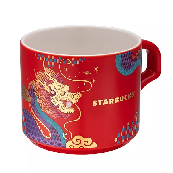 STARBUCKS 2024 TAIWAN Chinese New Year of Dragon Coffee Mug Tea Cup Red