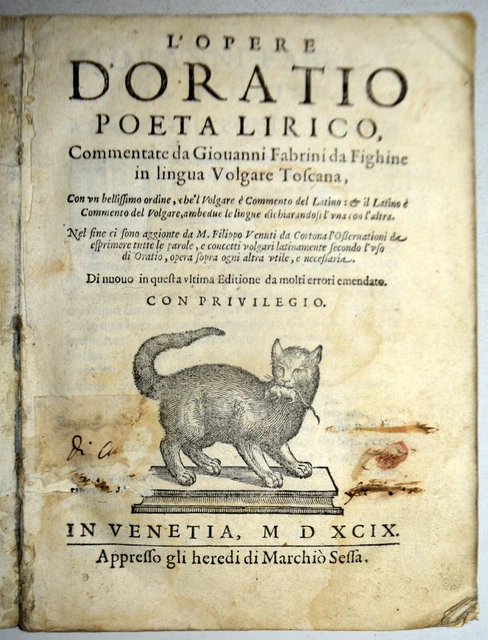 OPERE DI ORAZIO - ediz. 1599 - latino italiano