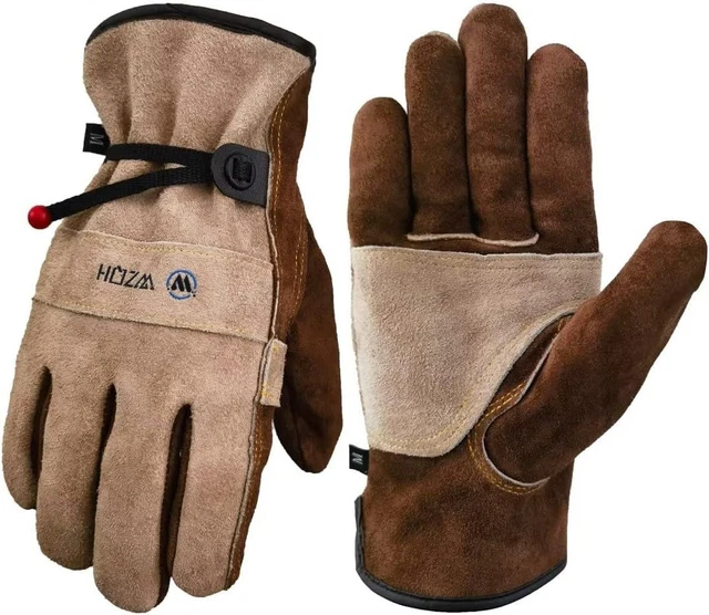 WZQH Leather Work Gloves for Men or Women. Large Glove Gardening,...