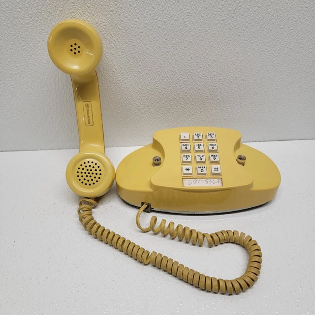 VINTAGE WESTERN ELECTRIC Bell System Princess Push Button Yellow Desk