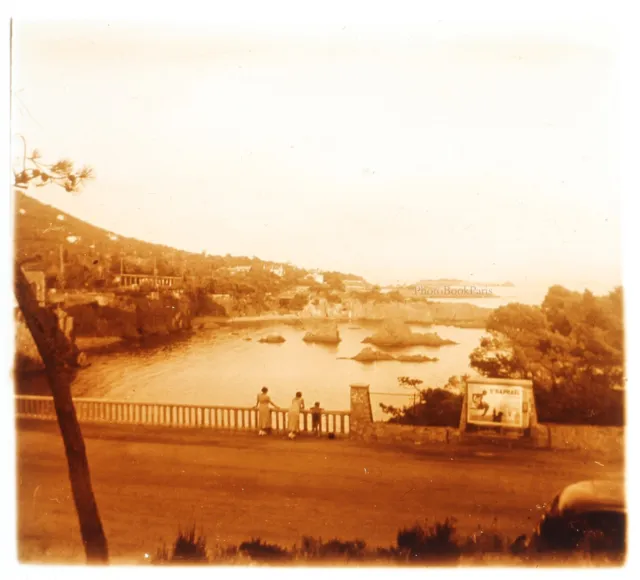 FRANCE Côte d'Azur c1930 Photo Plaque de verre Stereo Vintage VR16L21n1