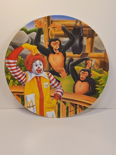 McDonalds Plastic Collectors Plate 1996 Ronald Monkey Zoo PMC
