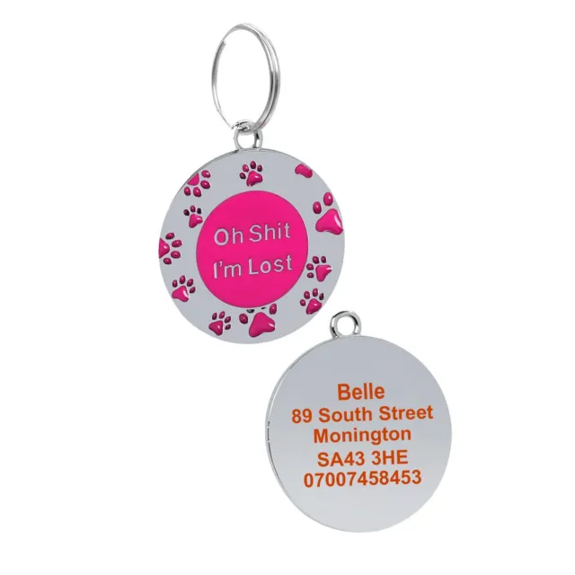 Engraved Dog Tag Personalised ID Tags Name Disc Pet Cat Tags Custom Engraved Tag