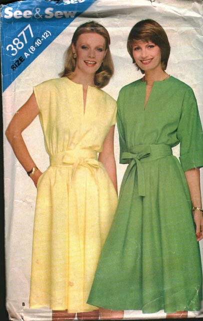 3877 Butterick Sewing Pattern Misses Pullover Loose Fitting Dress See Sew OOP 12