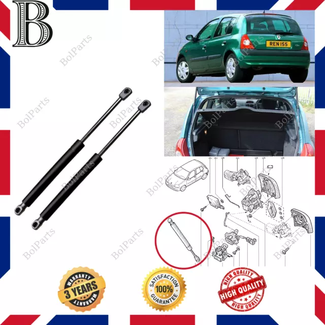 2x Tailgate Boot Gas Struts for Renault Clio MK2 Hatchback 1998-2017 7700842256
