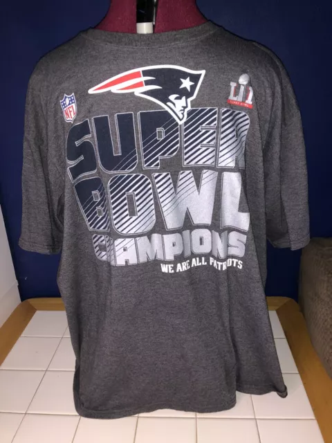 NFL Pro Line Super Bowl Champions New England Patriots Shirt Adult XXL 2XL Gray