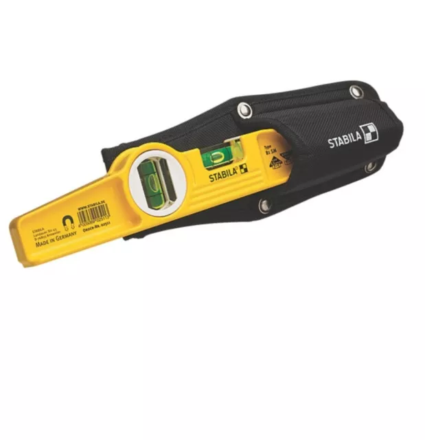 STABILA 81SM 10" 25cm Magnetic Scaffolders Spirit Level + Belt Holster