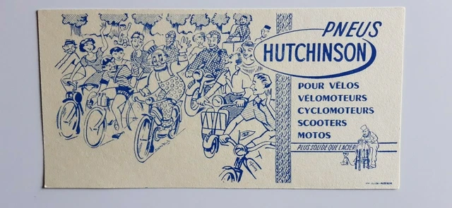 Buvard Publicitaire Hutchinson – Vélo / Moto – Marron – Par MICH – Vintage