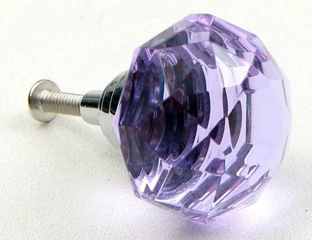 Amethyst Blue Purple Crystal Knob Cabinet Door Drawer Pull Handle DIY Projects